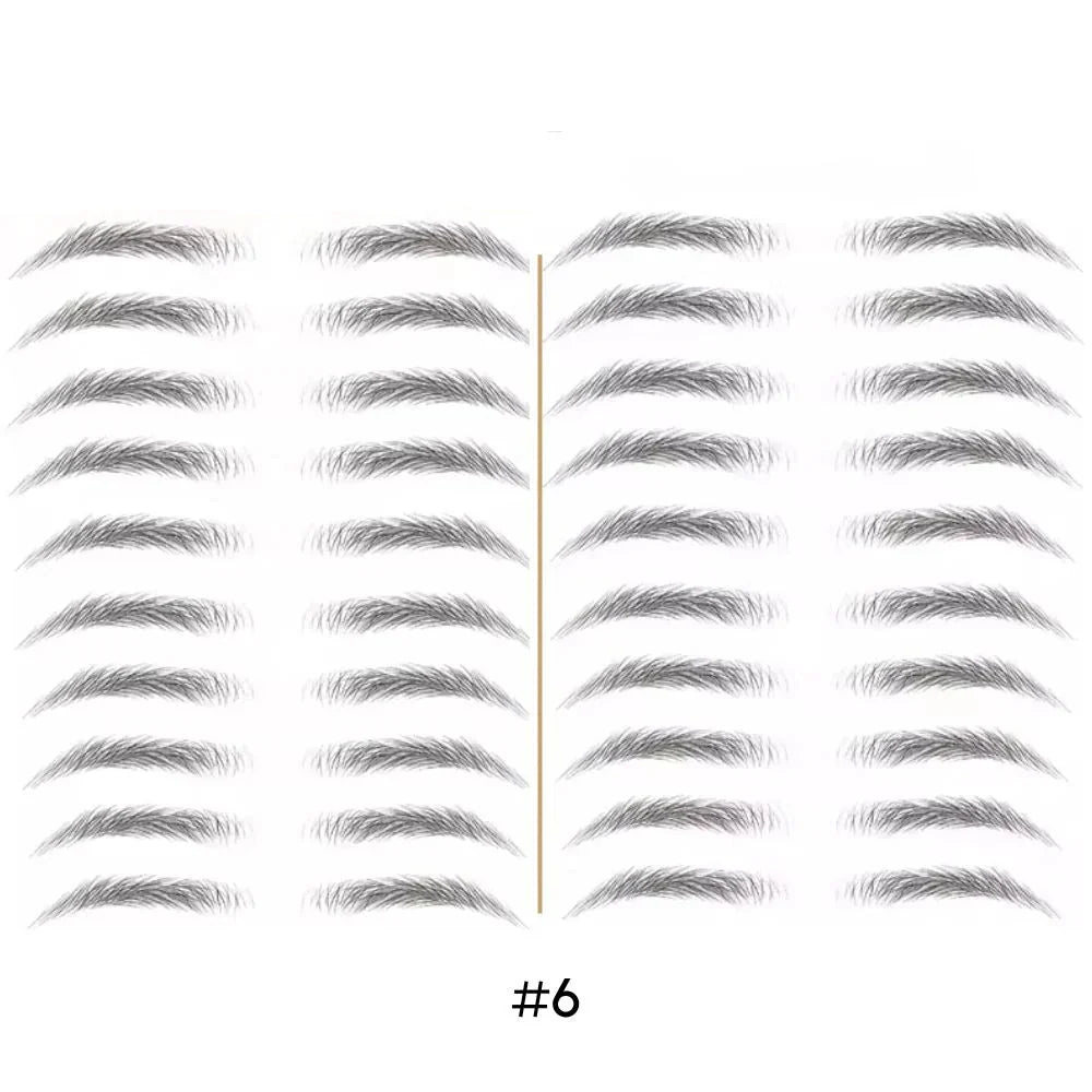 Tatouage sourcils temporaire 4D waterproof, look naturel, application facile, plusieurs teintes disponibles.