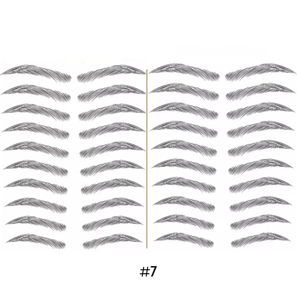 Tatouage sourcils temporaire 4D waterproof, look naturel, application facile, plusieurs teintes disponibles.