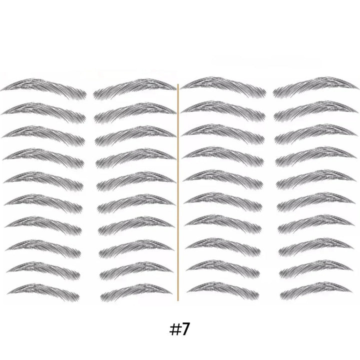 Tatouage sourcils temporaire 4D waterproof, look naturel, application facile, plusieurs teintes disponibles.