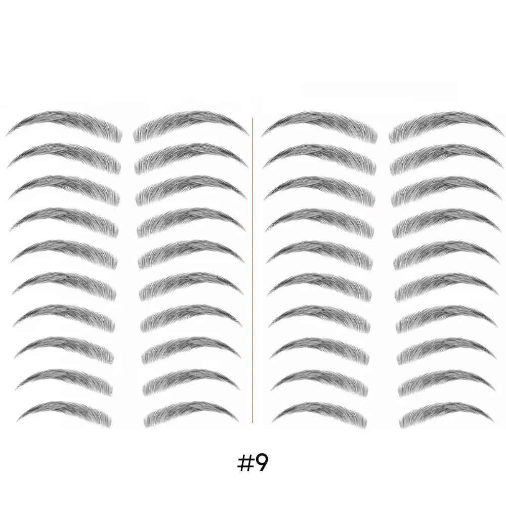 Tatouage sourcils temporaire 4D waterproof, look naturel, application facile, plusieurs teintes disponibles.