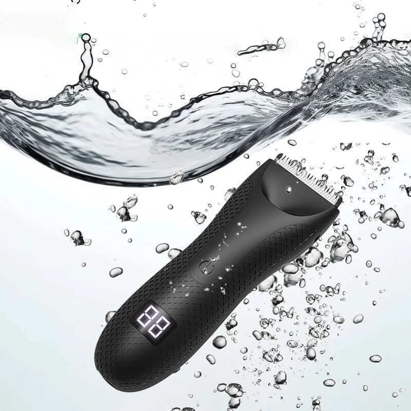 "Tondeuse corps étanche pour hommes, design ergonomique et lames précises pour un rasage sous la douche."