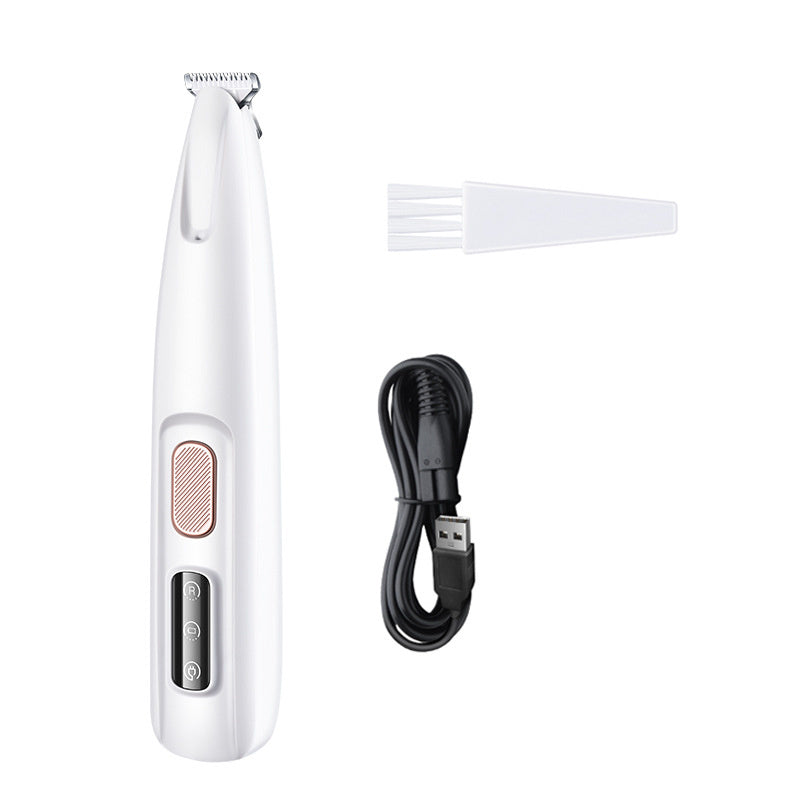 "Tondeuse étanche pour animaux avec LED et lame large en acier inoxydable, idéale pour le toilettage des zones délicates."