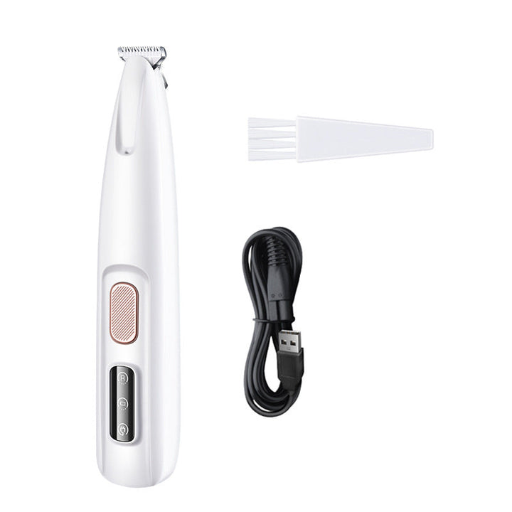 "Tondeuse étanche pour animaux avec LED et lame large en acier inoxydable, idéale pour le toilettage des zones délicates."