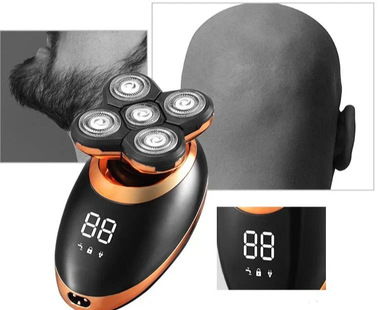 "Tondeuse multifonction sans fil, étanche, avec lames en acier inoxydable, poignée ergonomique, pour barbe et cheveux."