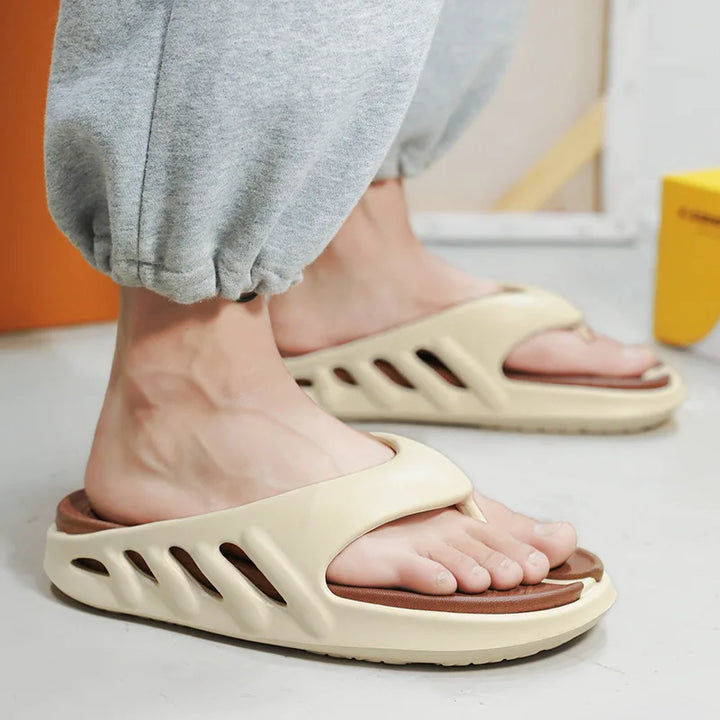 Chaussures d'été décontractées pour homme : tongs plateforme confortables et antidérapantes.