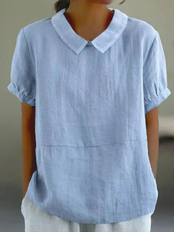 Top été lin coton, coupe élégante et confortable.  Tissu léger et fluide, idéal pour l'été.