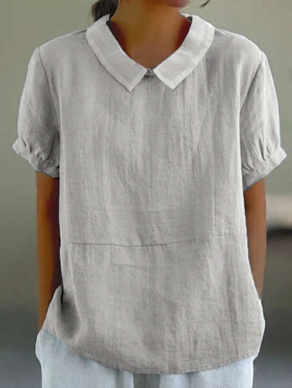 Top été lin coton, coupe élégante et confortable.  Tissu léger et fluide, idéal pour l'été.