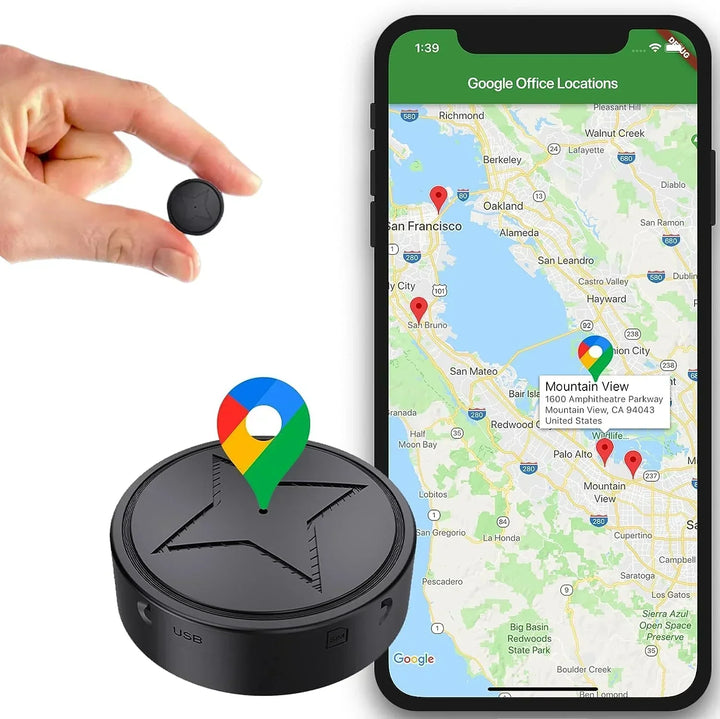Traceur GPS magnétique compact pour géolocalisation en temps réel, sécurité véhicule et objets de valeur, antivol discret.