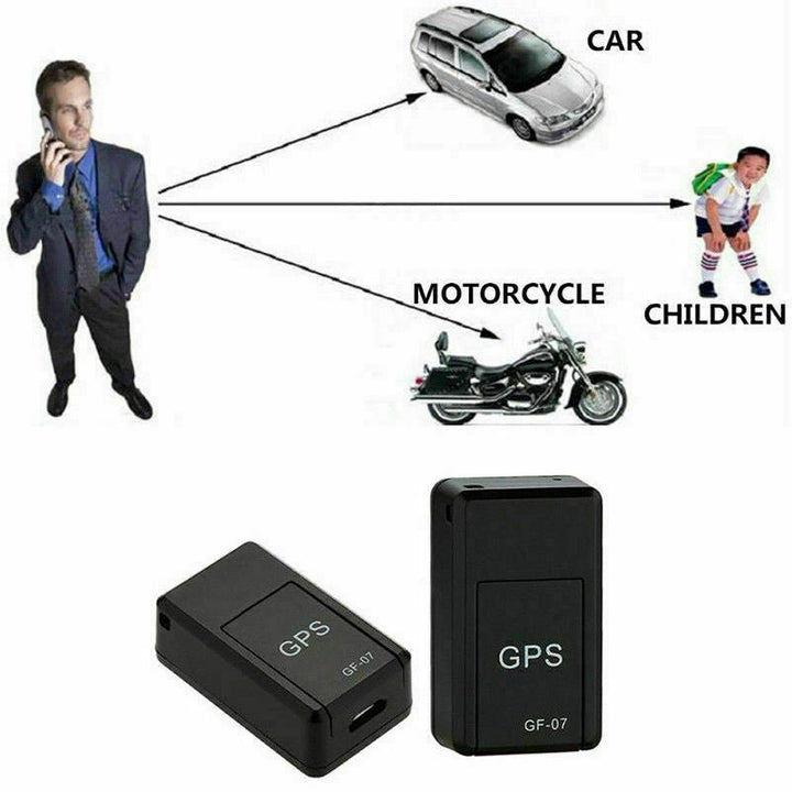 "Traceur GPS Mini noir compact, magnétique, pour suivi en temps réel sur surface métallique, idéal pour sécurité et discrétio