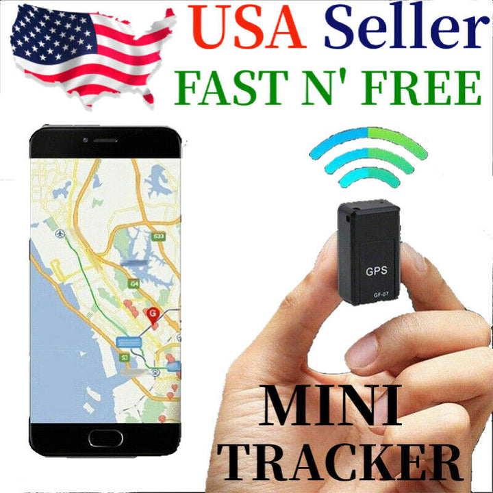 "Traceur GPS Mini noir compact, magnétique, pour suivi en temps réel sur surface métallique, idéal pour sécurité et discrétio