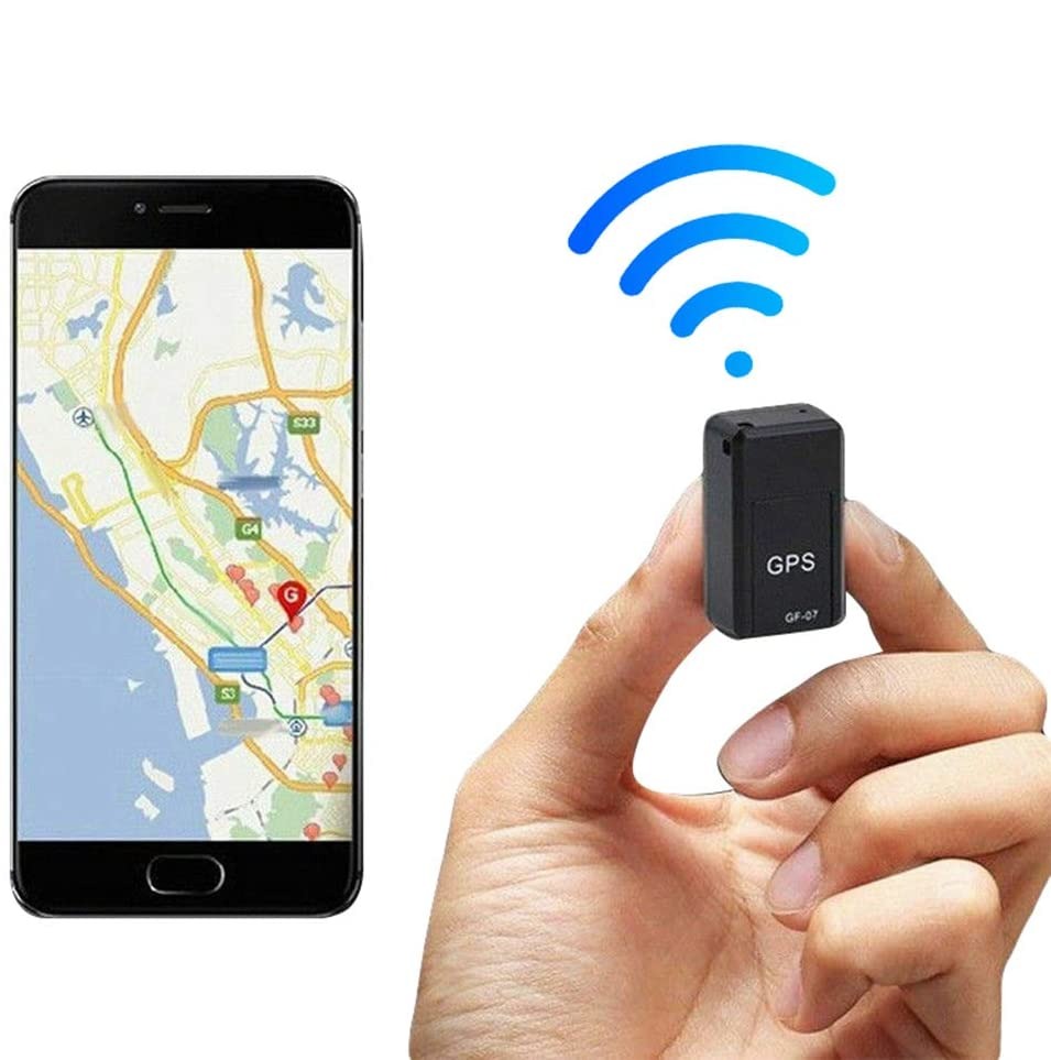 "Traceur GPS Mini noir compact, magnétique, pour suivi en temps réel sur surface métallique, idéal pour sécurité et discrétio