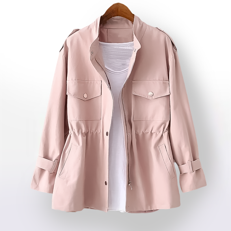 Veste mi-saison chic pour femmes, trench-coat ceinturé moderne, parfait automne/printemps.