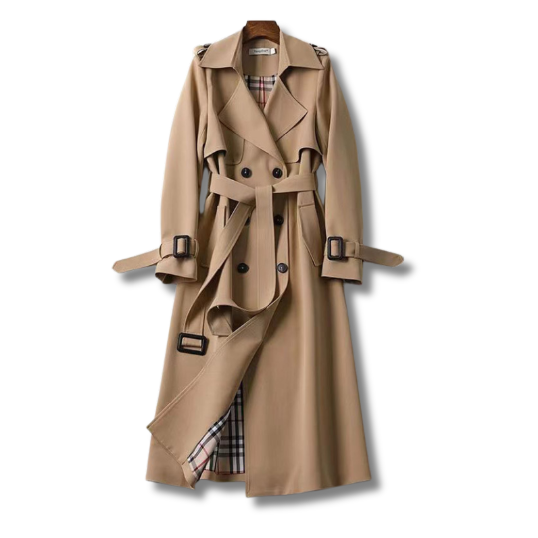 Trench-coat classique Emalie pour femme, élégant et intemporel, idéal pour l'automne et l'hiver.