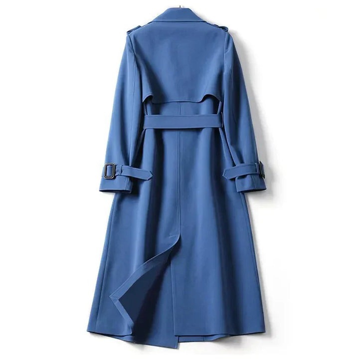 "Trench-coat femme élégant, imperméable, coupe ajustée beige, style intemporel, idéal pour jours pluvieux, confort chic."