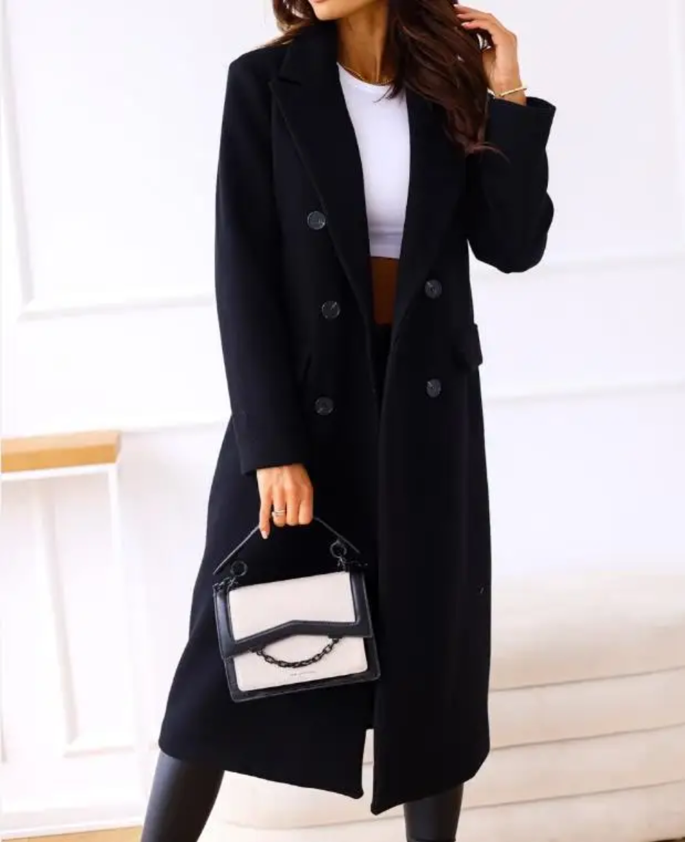 Trench-coat femme ceinturé, élégant et chaud, pour l'automne et l'hiver.