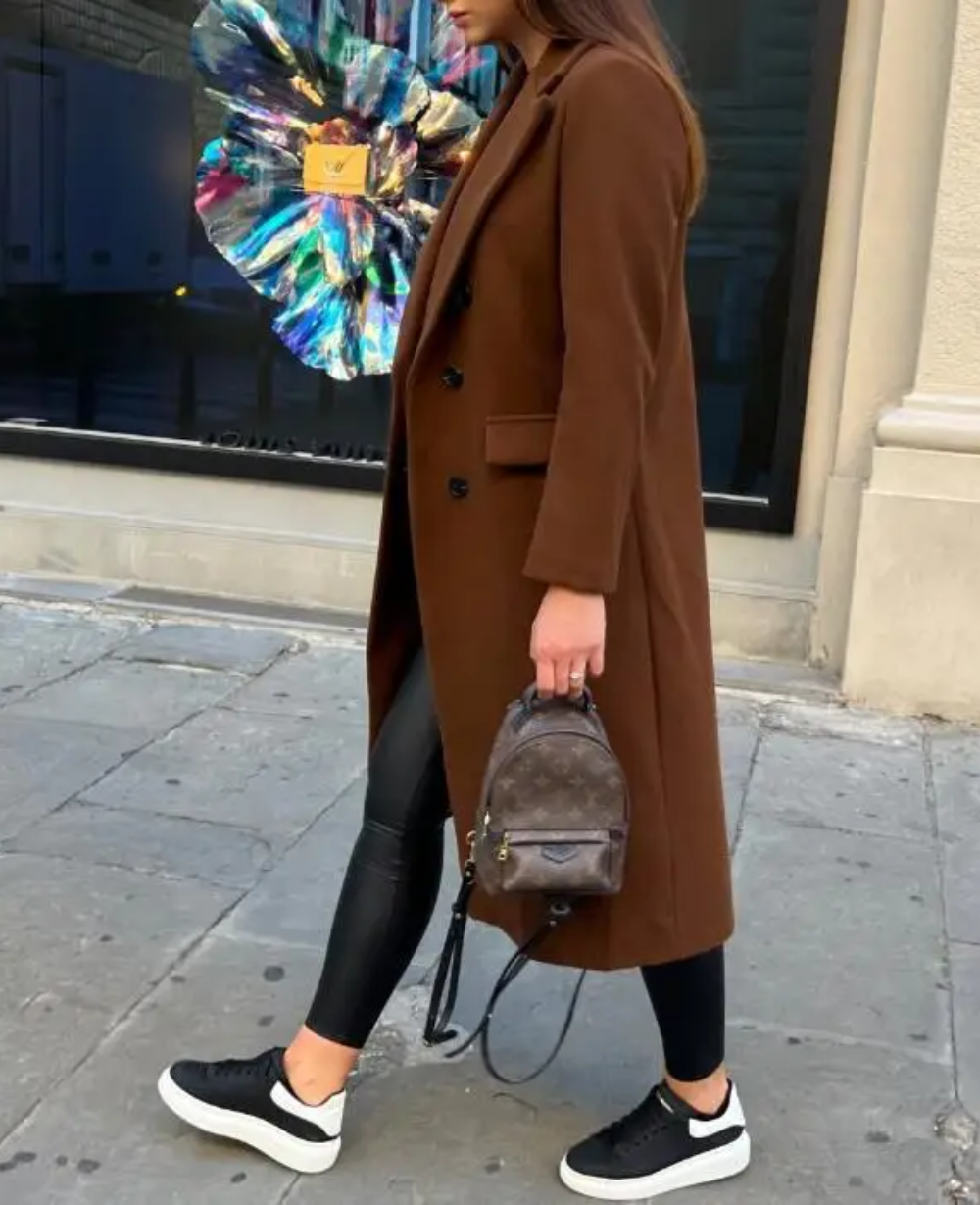 Veste longue femme, trench-coat élégant, polyvalent pour tous les looks.