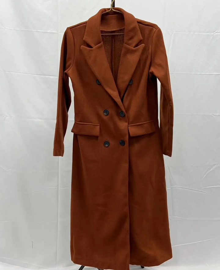 Manteau femme, trench long, parfait pour un style chic et sophistiqué.