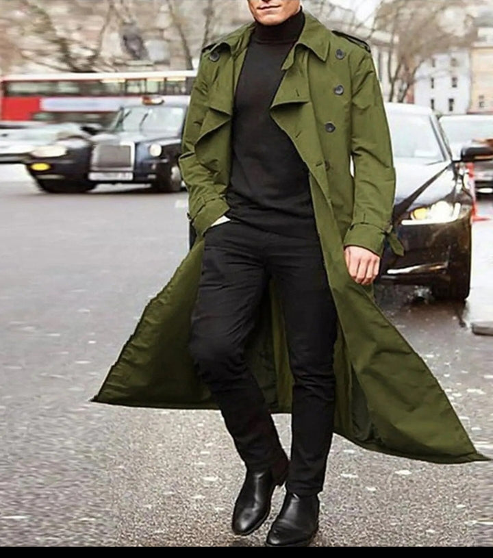 Trench-coat homme élégant et imperméable.  Coupe classique, tissu haute qualité.  Protection contre la pluie.