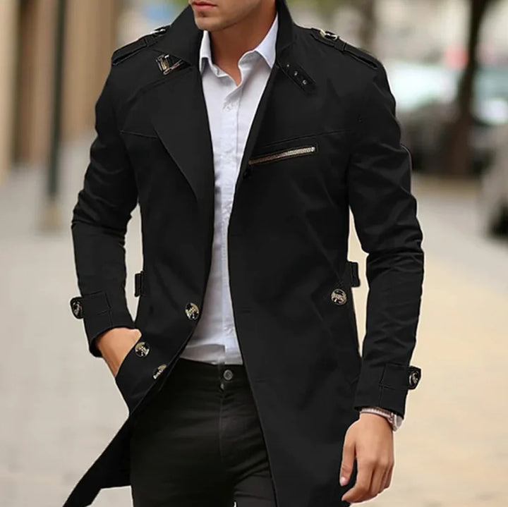 Manteau trench-coat NELIO chic pour homme, idéal pour la mi-saison et un look élégant en ville.