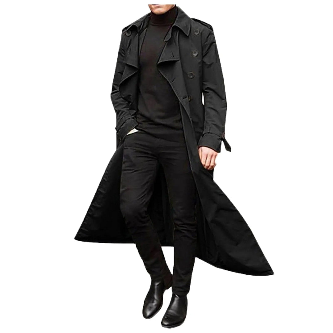 Manteau trench chic pour homme, imperméable, protection intempéries, style classique et moderne.