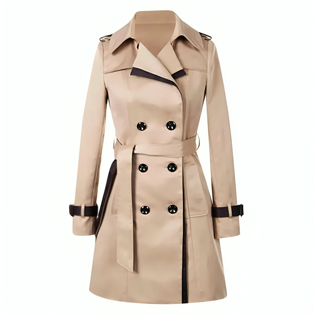 Trench-coat long femme, coupe classique, imperméable et élégant.  Parfait pour l'automne/hiver.