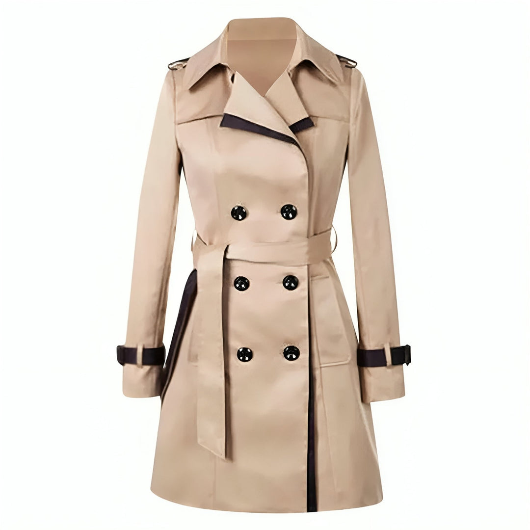 Trench-coat long femme, coupe classique, imperméable et élégant.  Parfait pour l'automne/hiver.