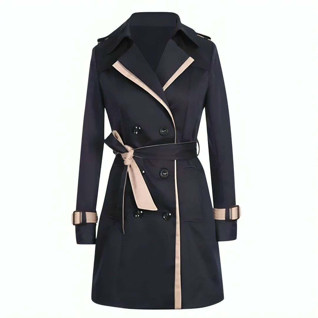 Trench-coat long femme, coupe classique, imperméable et élégant.  Parfait pour l'automne/hiver.