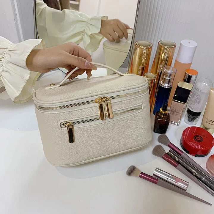 Ensemble de produits de beauté dans une trousse en cuir PU femme, organisateur de voyage élégant