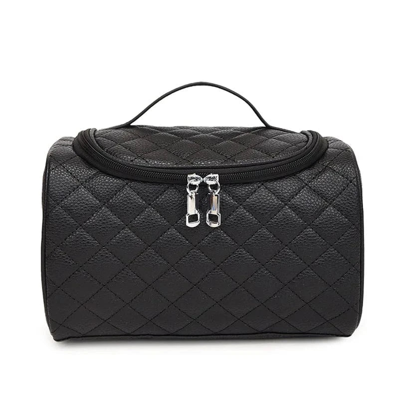 Trousse de toilette femme et accessoire de maquillage noir en cuir PU pour vos voyages