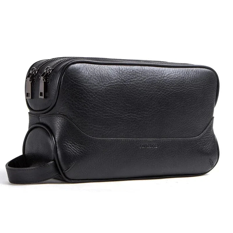 Intérieur trousse de toilette homme luxe, compartiments multiples, doublure résistante, organisation voyage
