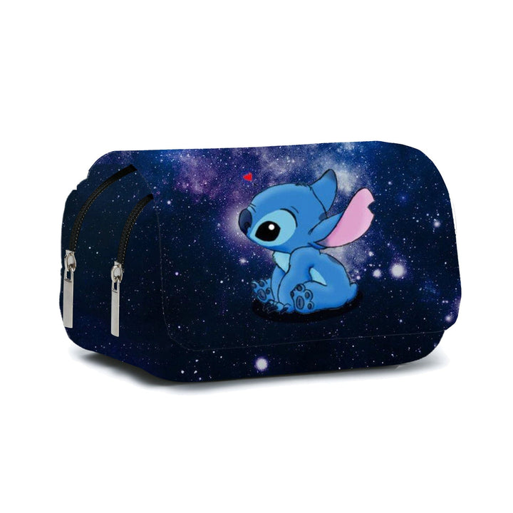Trousse scolaire enfant, motif mignon, rabat de protection.  Idéale pour crayons et stylos.