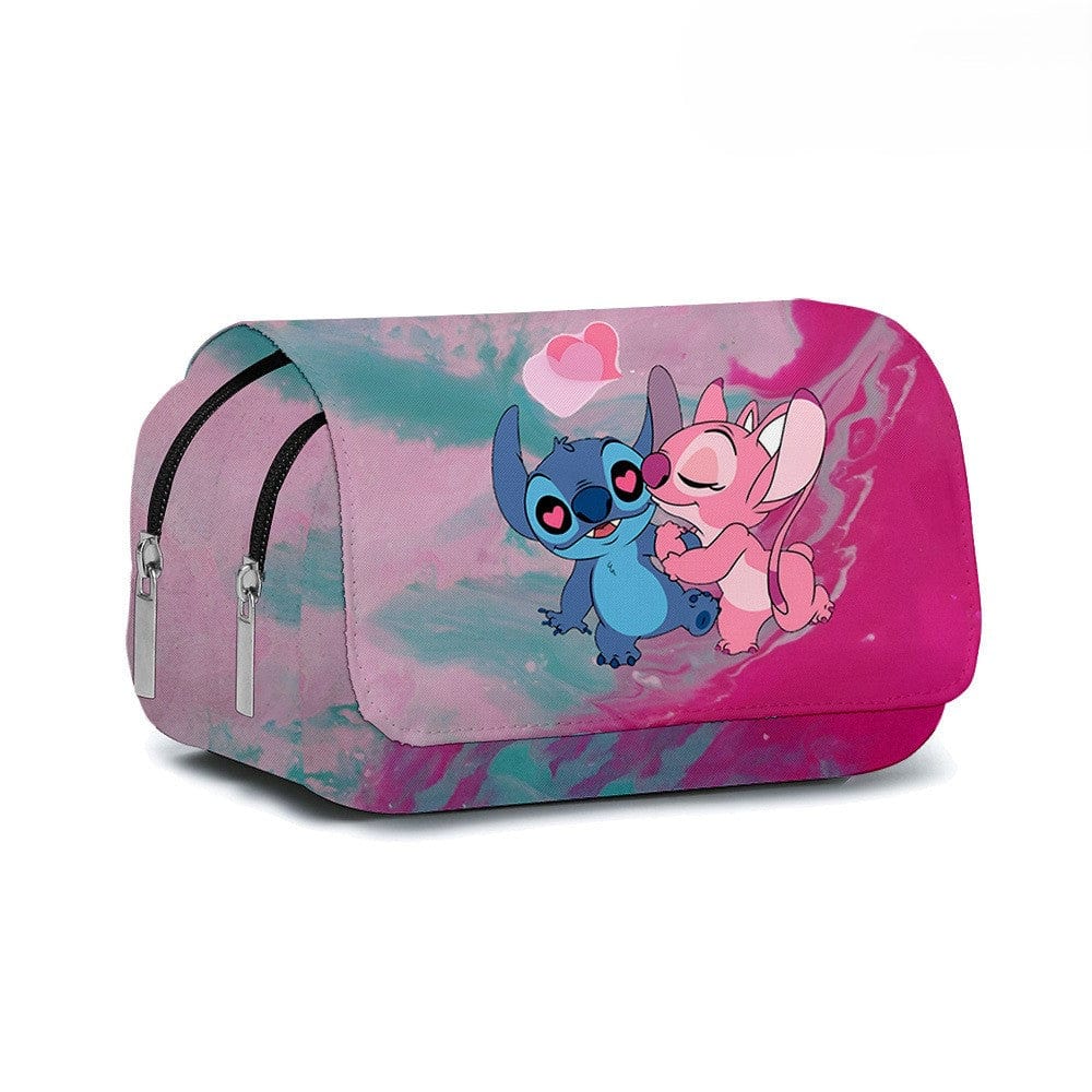 Trousse scolaire enfant, motif mignon, rabat de protection.  Idéale pour crayons et stylos.