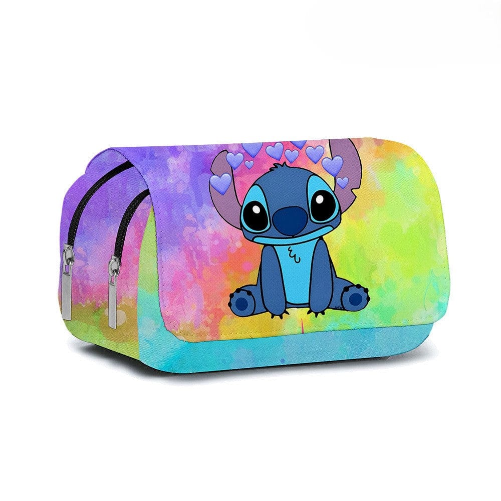 Trousse scolaire enfant, motif mignon, rabat de protection.  Idéale pour crayons et stylos.