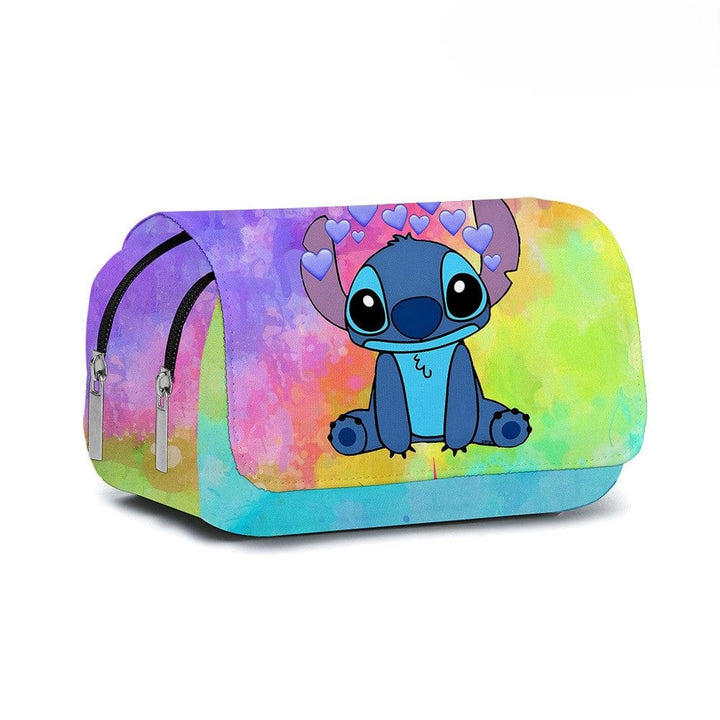 Trousse scolaire enfant, motif mignon, rabat de protection.  Idéale pour crayons et stylos.