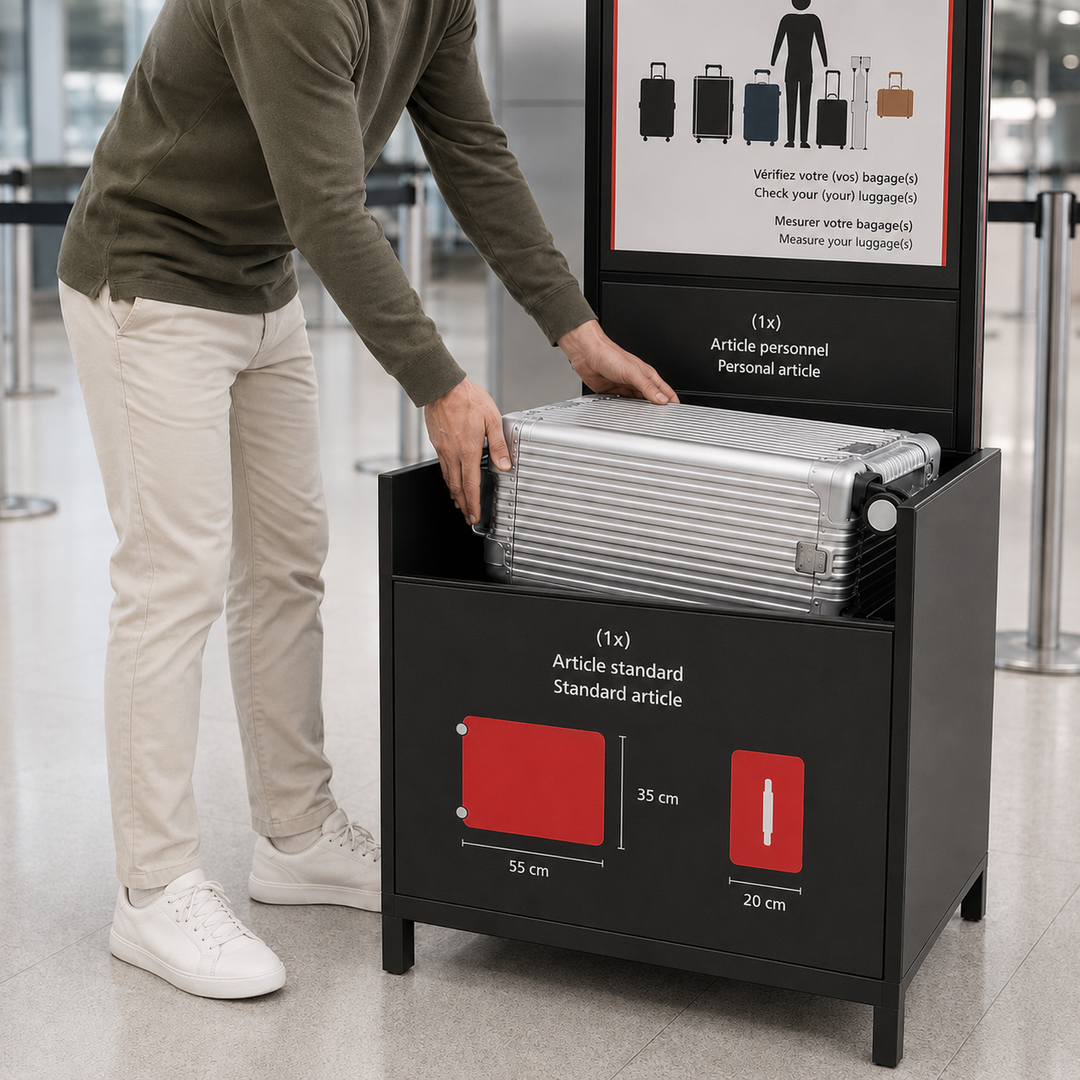 Élégante valise cabine aluminium, rigide et ultra-résistante, pour un style de voyageur affirmé.