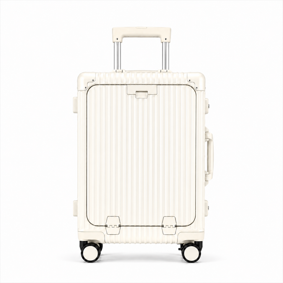 Bagage cabine rigide en aluminium résistant, sécurité optimale pour vos voyages. Avec port USB.
