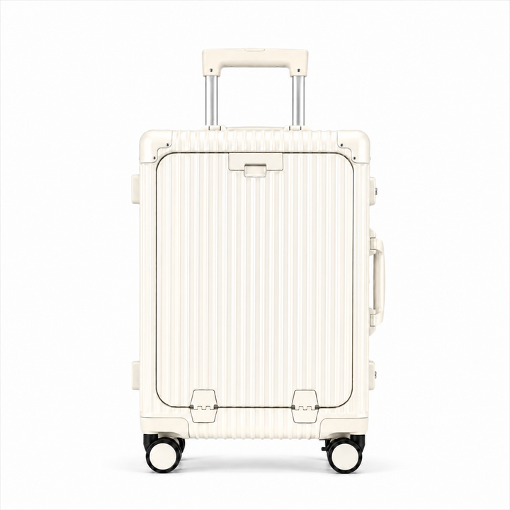 Bagage cabine rigide en aluminium résistant, sécurité optimale pour vos voyages. Avec port USB.