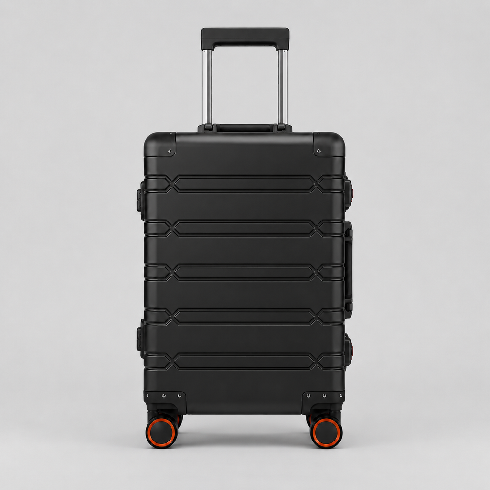 Valise de voyage en aluminium Pro, rigide et sécurisée, avec système de verrouillage intégré pour vos biens.