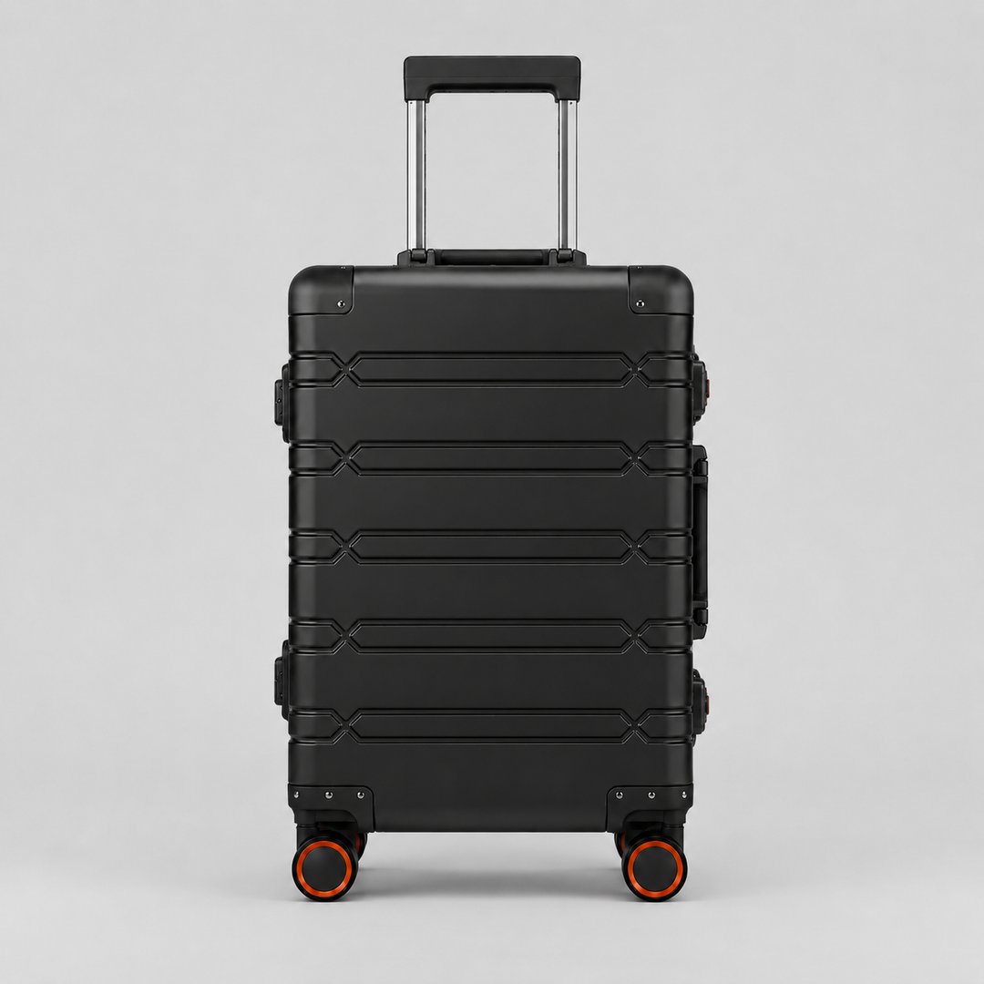 Valise de voyage en aluminium Pro, rigide et sécurisée, avec système de verrouillage intégré pour vos biens.