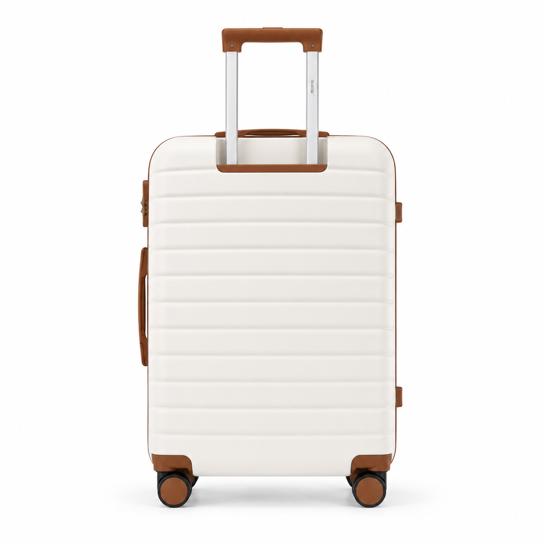 Valise rigide durable en polycarbonate, parfaite pour voyager en toute confiance et légèreté.