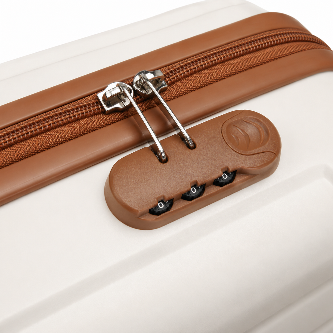 Valise à roulettes rigide en polycarbonate, pour un voyage fluide, léger et sécurisé.