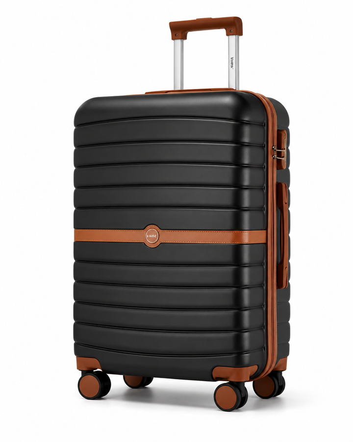 Valise moderne rigide en polycarbonate, design élégant, légèreté et sécurité TSA.
