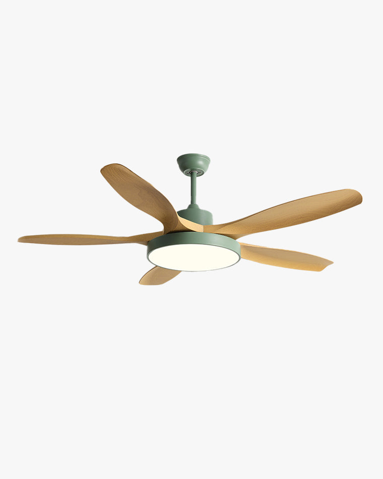Ventilateur plafond réversible avec éclairage LED intégré. Design moderne et épuré.