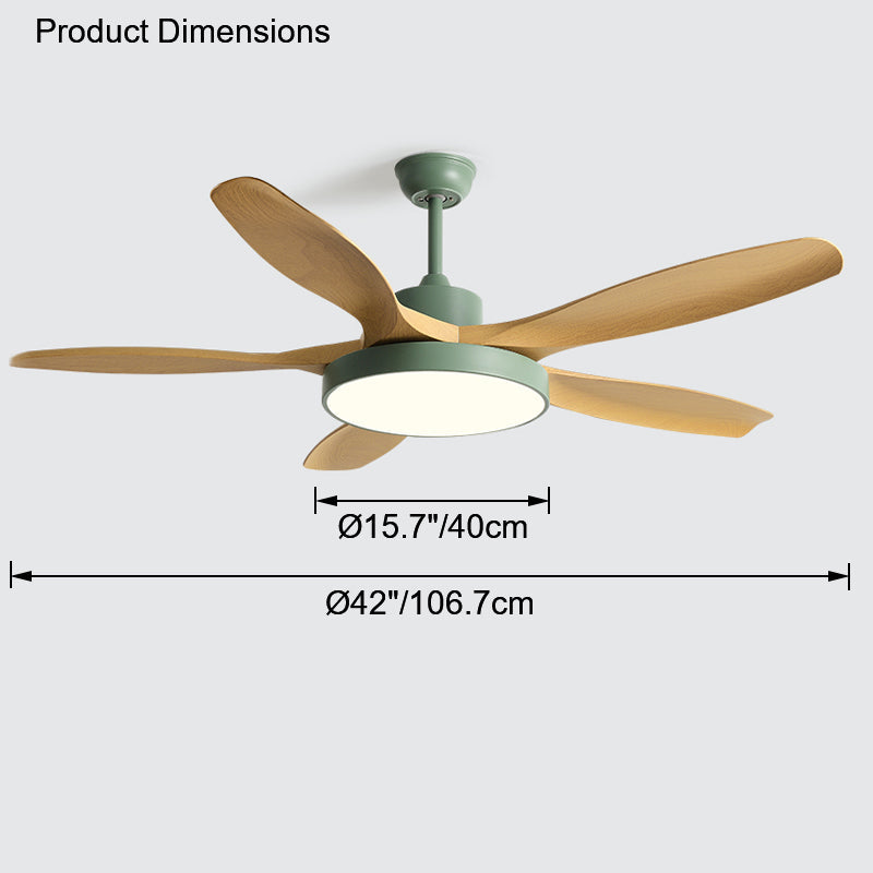 Ventilateur plafond réversible avec éclairage LED intégré. Design moderne et épuré.