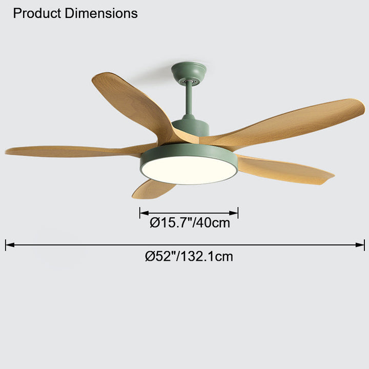 Ventilateur plafond réversible avec éclairage LED intégré. Design moderne et épuré.