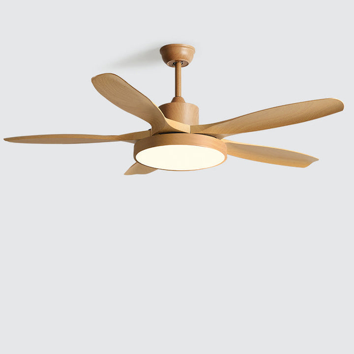 Ventilateur plafond réversible avec éclairage LED intégré. Design moderne et épuré.