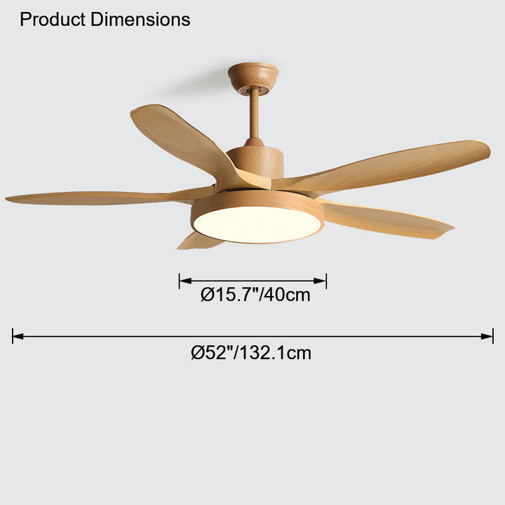 Ventilateur plafond réversible avec éclairage LED intégré. Design moderne et épuré.
