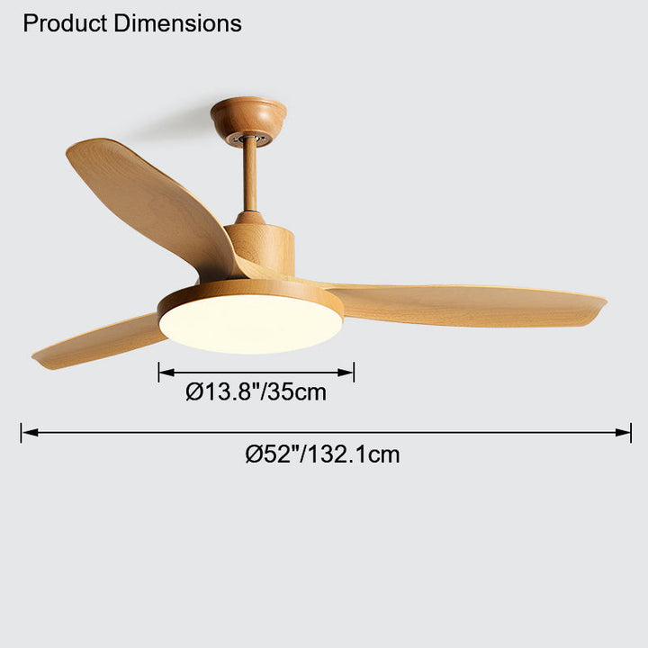 Ventilateur plafond réversible avec éclairage LED intégré. Design moderne et épuré.