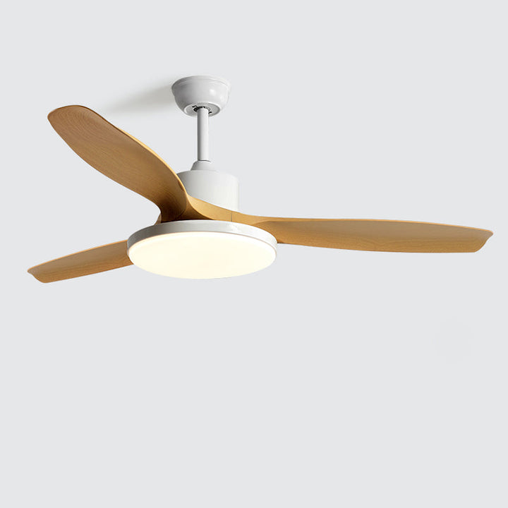 Ventilateur plafond réversible avec éclairage LED intégré. Design moderne et épuré.