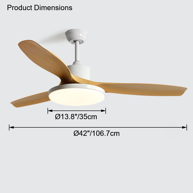 Ventilateur plafond réversible avec éclairage LED intégré. Design moderne et épuré.